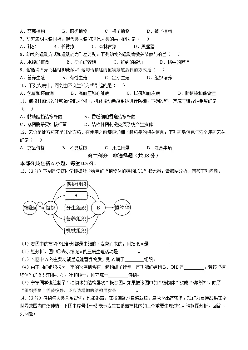 2025年辽宁省鞍山市中考二模生物试题（中考模拟）第2页