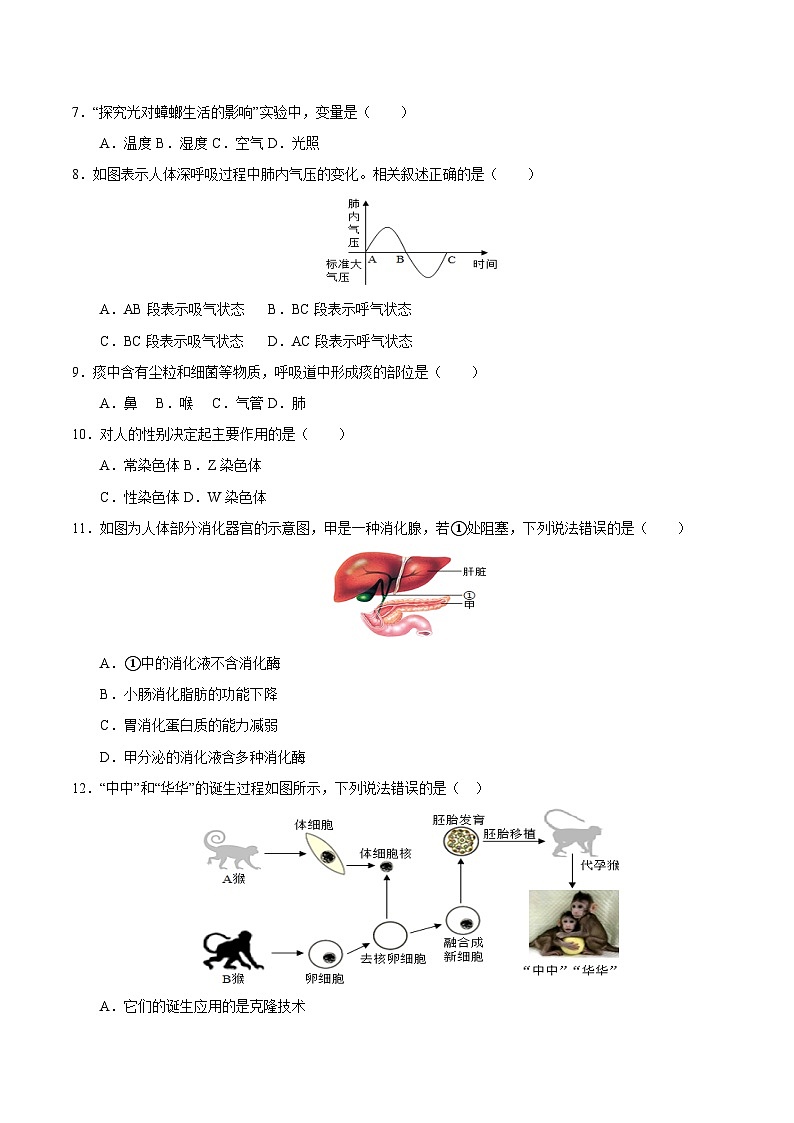 2025年中考考前押题最后一卷：生物（长春卷）（考试版）第3页