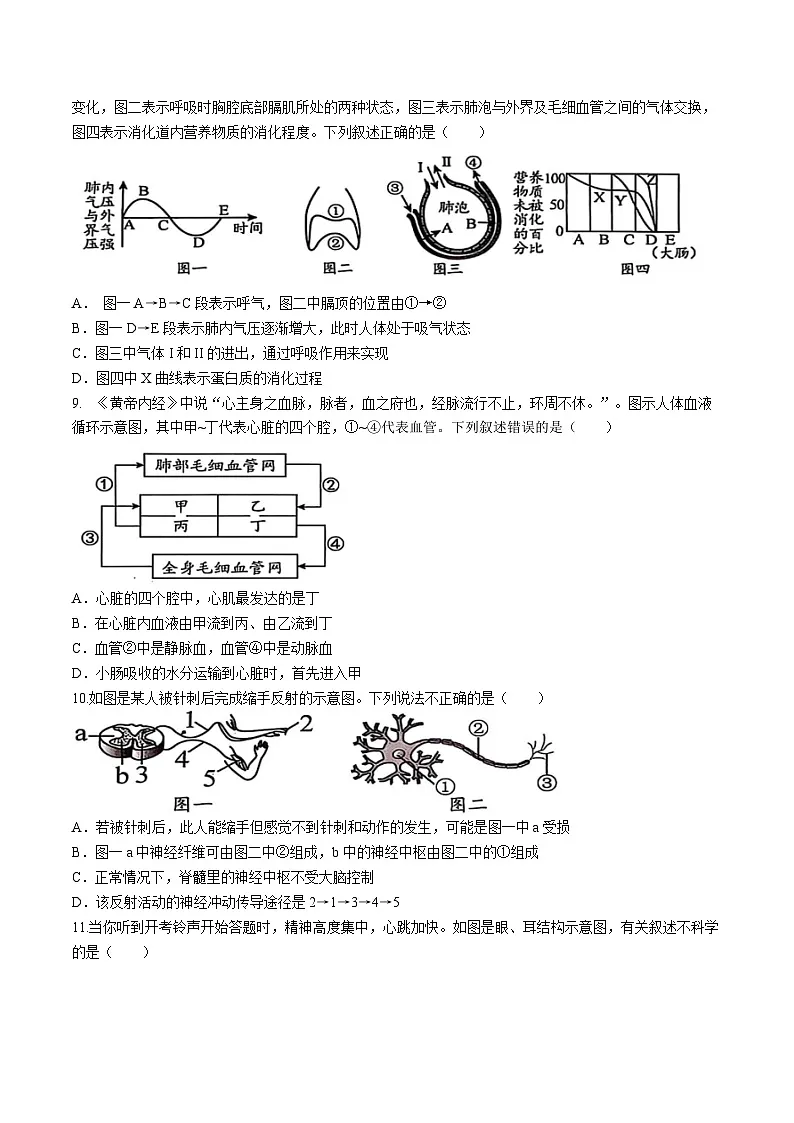 山东省菏泽市菏泽经济技术开发区2024-2025学年九年级下学期3月月考生物试题第3页