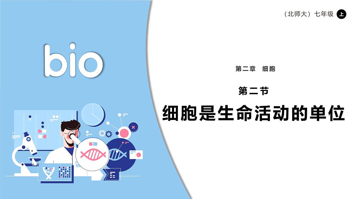 北师大版生物（2024）七年级上册 2.2.2 细胞是生命活动的单位 课件第1页