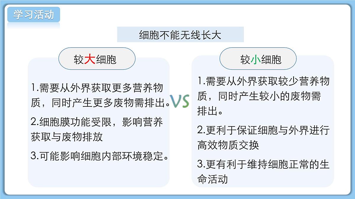 北师大版生物（2024）七年级上册 2.3.1 细胞通过分裂而增殖 课件第7页