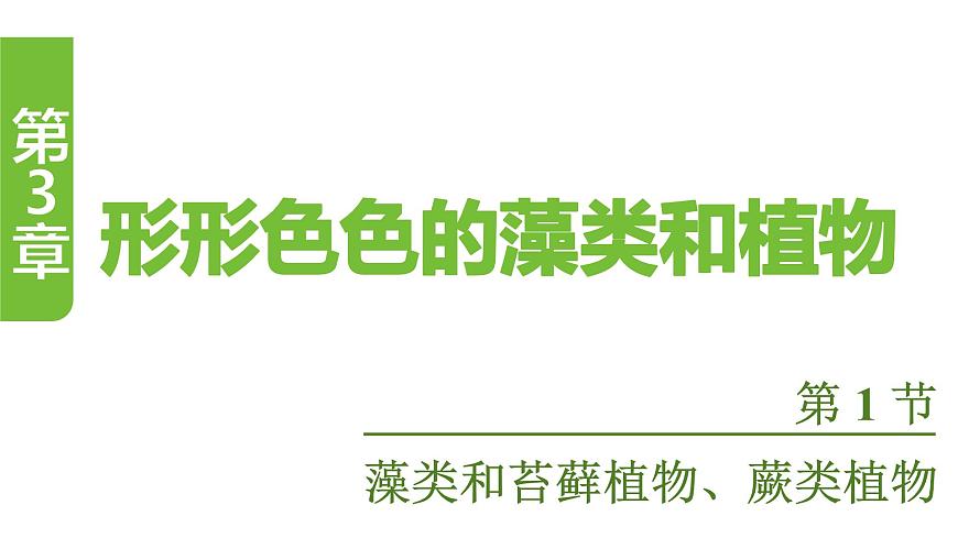 苏教版（2024）生物七年级上册 2.3.1  藻类和苔藓植物、蕨类植物 （课件）第1页