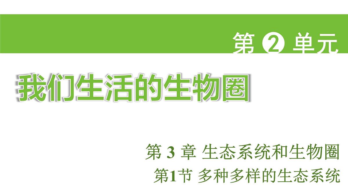 苏科版（2024）生物七年级上册 2.3.1 多种多样的生态系统 （课件）第1页