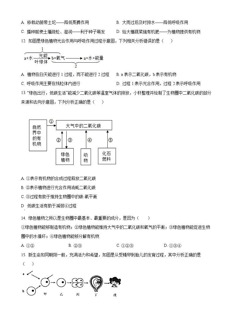 福建省漳州市芗城区漳州三中、三中分校联考2024-2025学年七年级下学期期中生物试题第3页