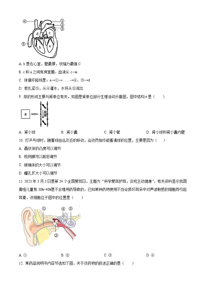 河北省唐山市迁安市2024-2025学年八年级下学期期中生物试题第3页
