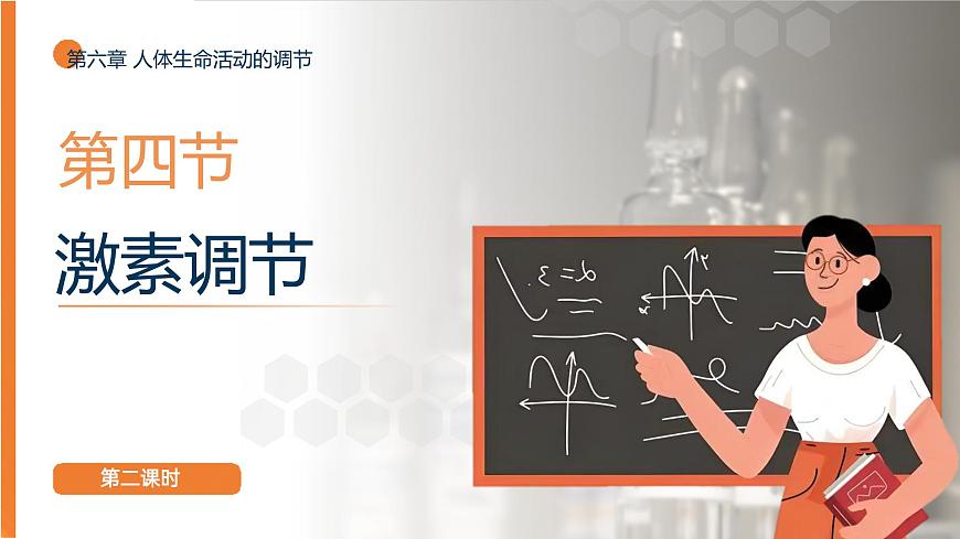 2025年秋人教版(2024)生物八年级上册上课课件 第六章第四节《激素调节》第二课时第1页