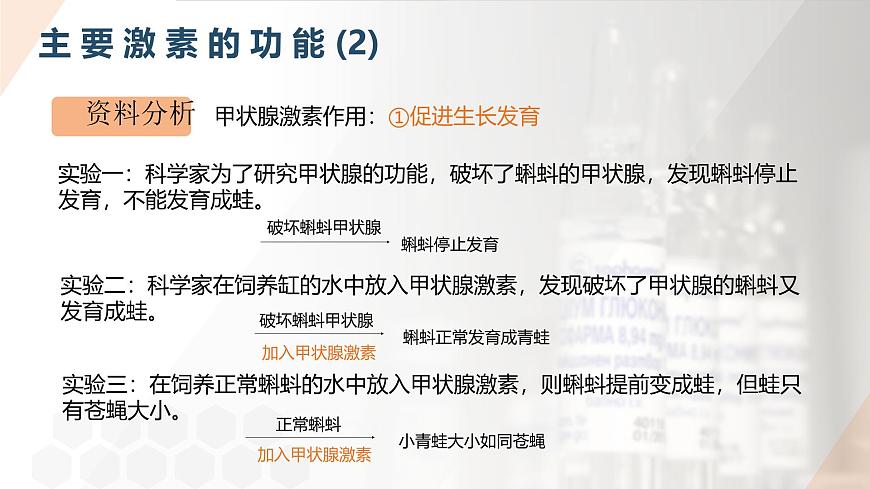 2025年秋人教版(2024)生物八年级上册上课课件 第六章第四节《激素调节》第二课时第6页