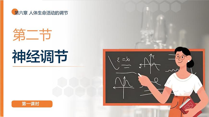 2025年秋人教版(2024)生物八年级上册上课课件 第六章第二节《神经调节》第一课时第1页