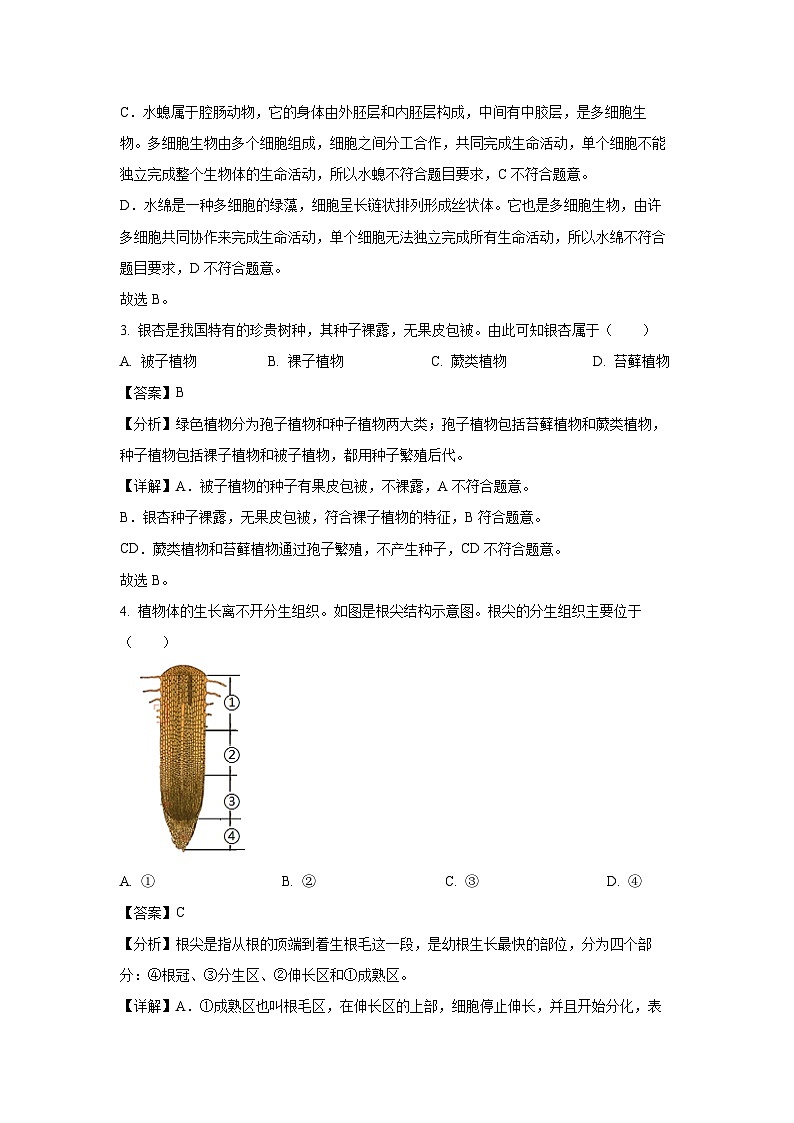 【生物】2025年辽宁省葫芦岛市连山区中考二模试题（解析版）第2页