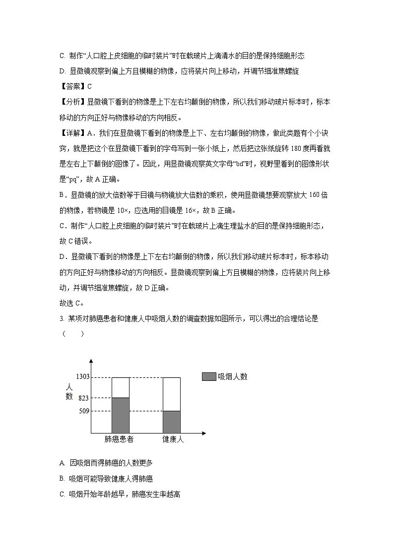 【生物】2025年山东省德州市武城县八年级二模试题（解析版）第2页
