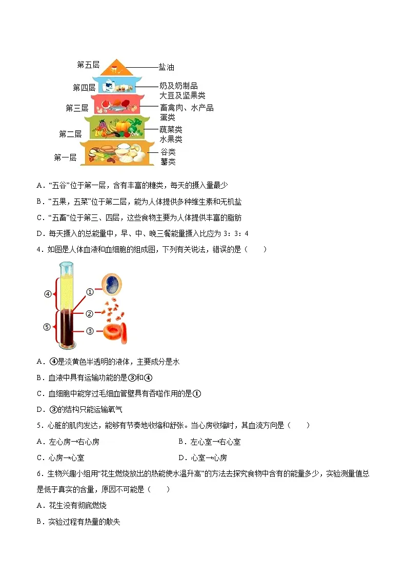 【7生（北师）期中】阜阳市临泉县中学联考2023-2024学年七年级下学期期中生物试题第2页