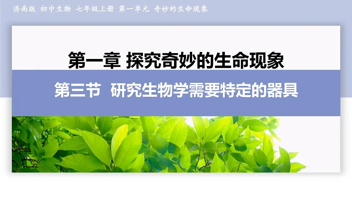 济南版生物（2024）七年级上册 1.1.3 研究生物学需要特定的器具-课件第1页