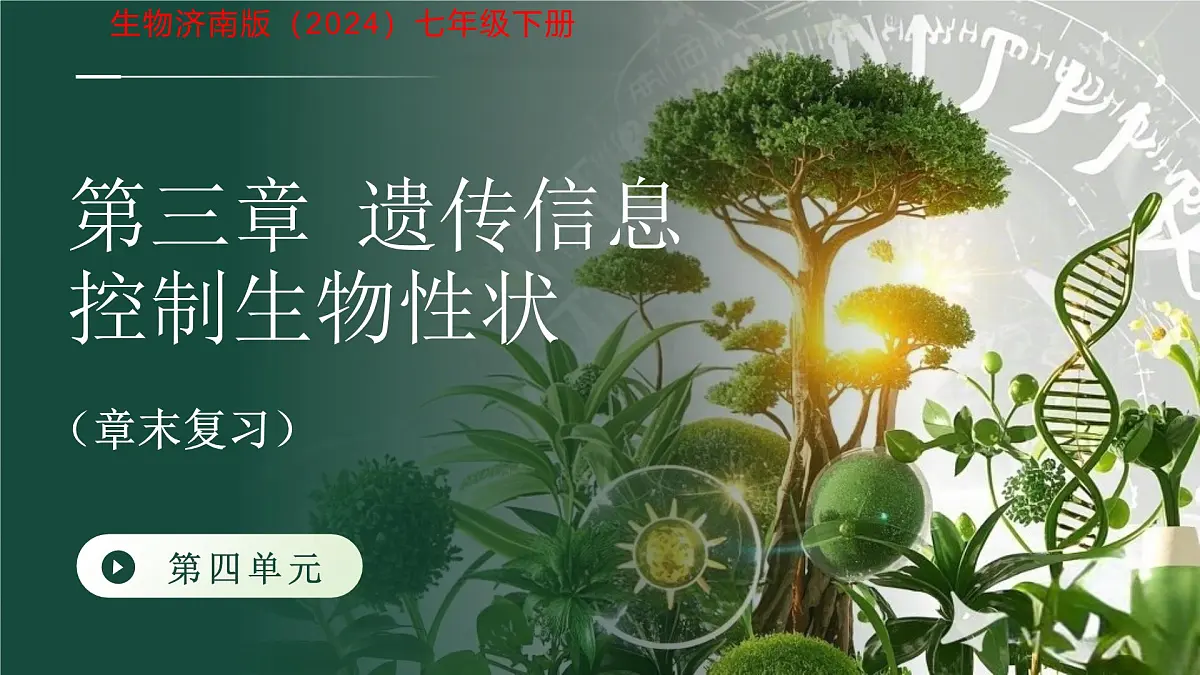 第四单元第三章 遗传信息控制生物性状 章末复习课件 生物济南版（2024）七年级下册第1页