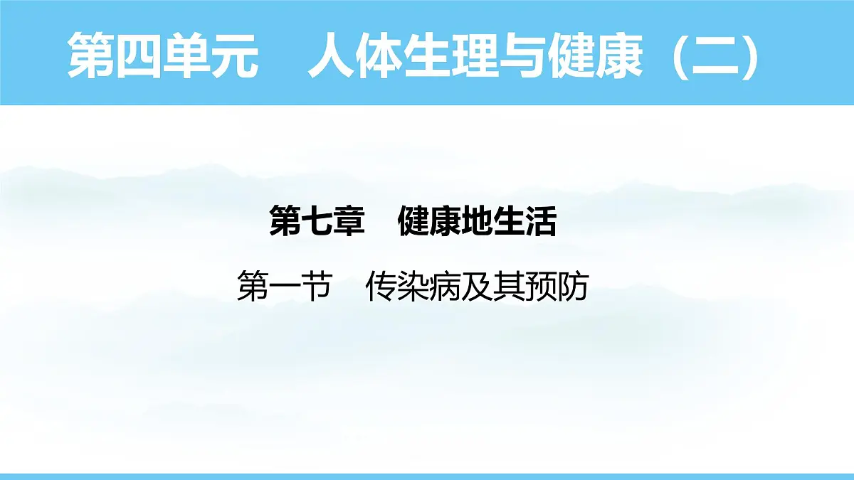人教版（2024）八年级生物上册课件 第四单元 第七章 第一节 传染病及其预防第1页