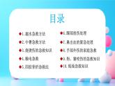 藍(lán)色卡通家庭急救常識課件