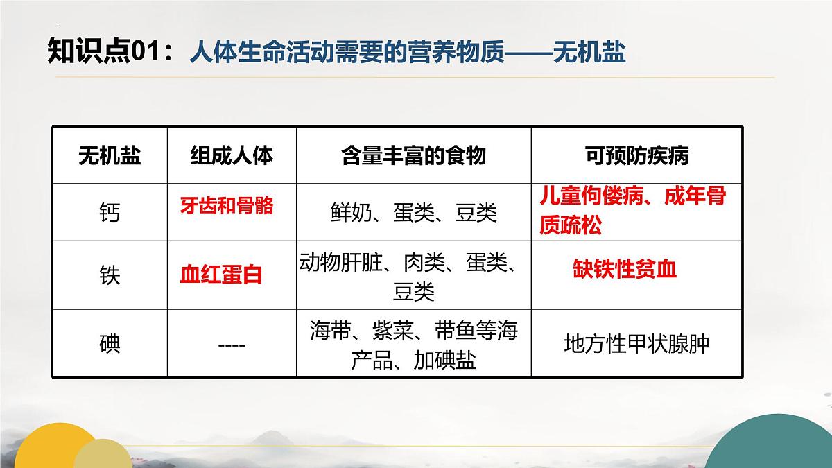 初中 生物 冀少版（2024） 七下生物期末复习（一）课件第6页