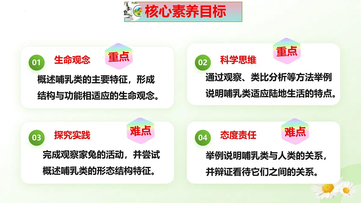 2025年冀少版七年级生物上册 2.1.4 脊椎动物（四、哺乳类）（课件）第3页