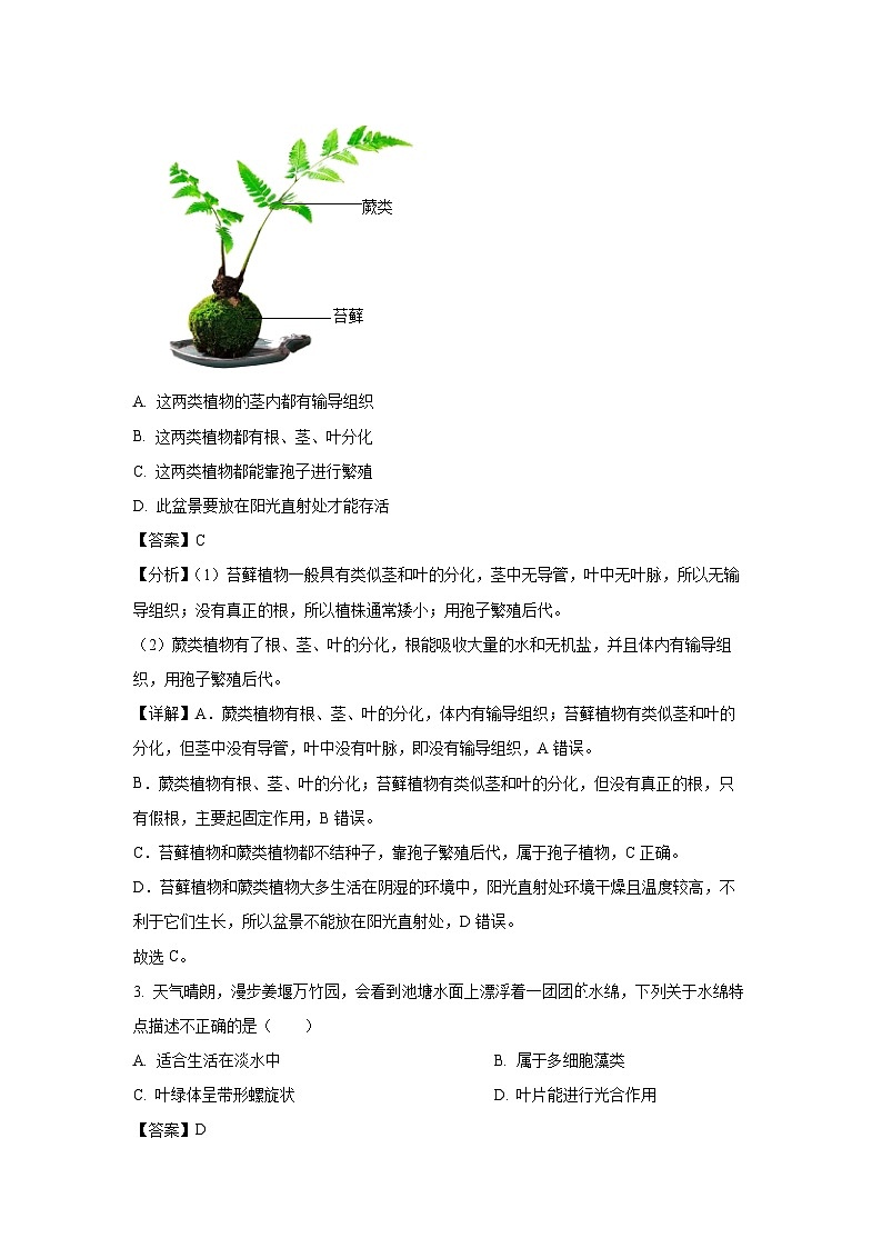 江苏省泰州市姜堰区2024-2025学年七年级下学期期末生物试卷（解析版）第2页