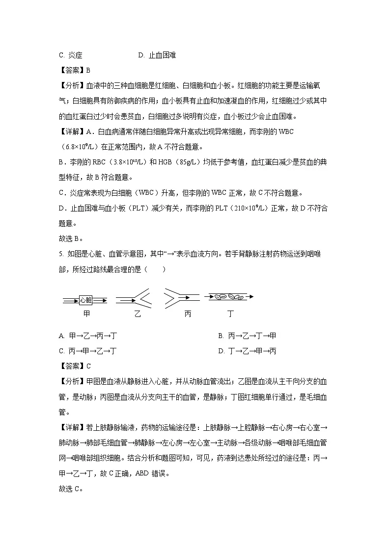 广西百色市2024-2025学年七年级下学期期末生物试卷（解析版）第3页
