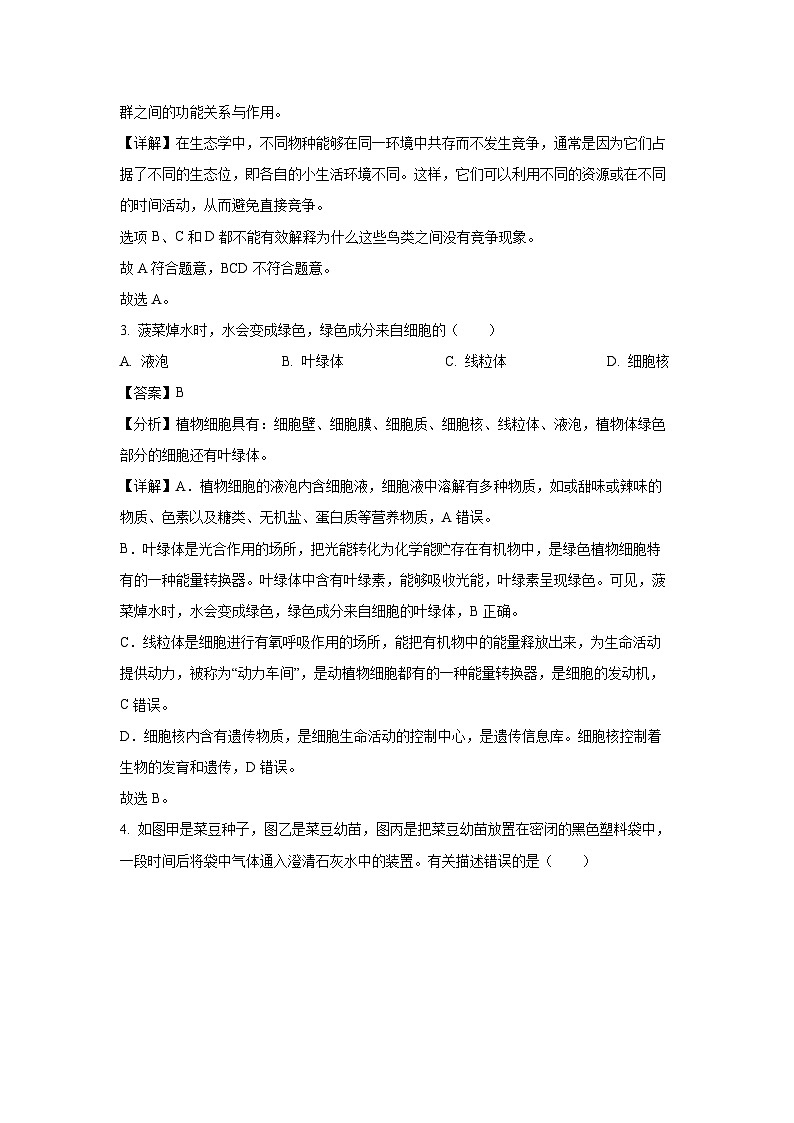 2025年山东省淄博市桓台县八年级中考二模[中考模拟]生物试卷（解析版）第2页