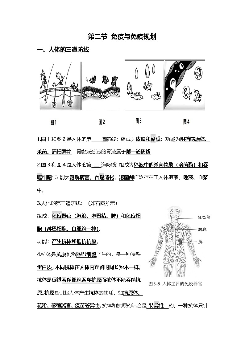 人教版初中生物八上4.7健康地生活   知识梳理（教师版）第2页