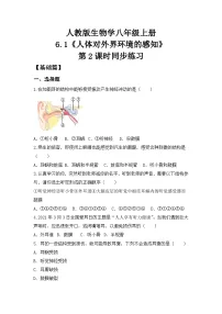 生物人教版（2024）第四单元 人体生理与健康（二）第六章 人体生命活动的调节第一节 人体对外界环境的感知优秀第2课时课后测评