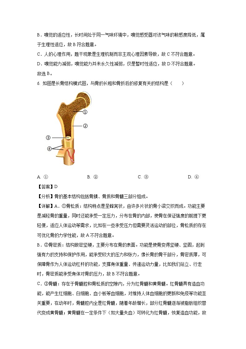 福建省南平市2024-2025学年七年级下学期期末生物试卷（解析版）第3页