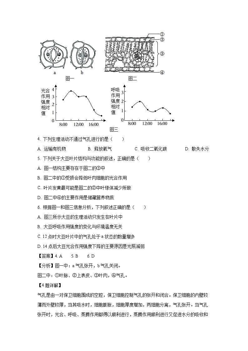 2025年江苏省宿迁市宿城区中考二模[中考模拟]生物试卷（解析版）第3页