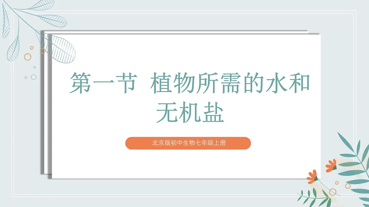 【核心素养目标】北京版初中生物七年级上册2.1.1《植物所需的水和无机盐》课件第2页