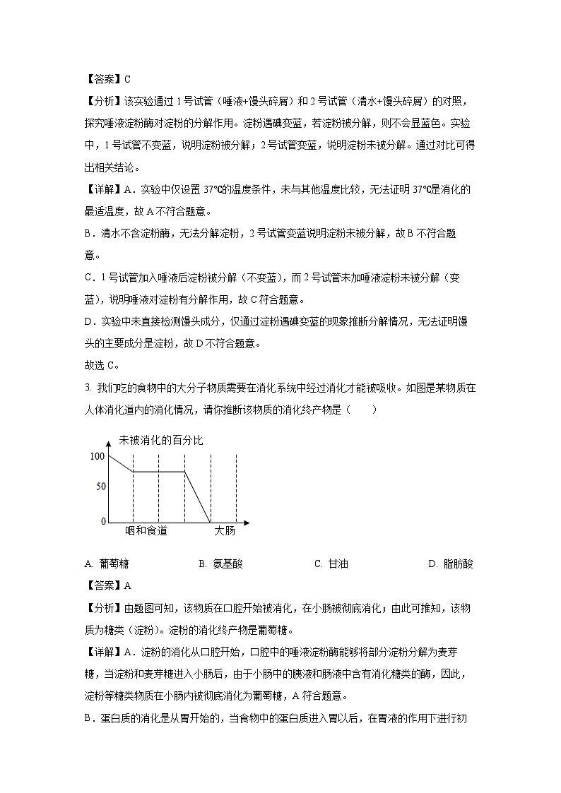 四川省成都市成华区2024-2025学年七年级下学期期末生物试卷（解析版）第2页