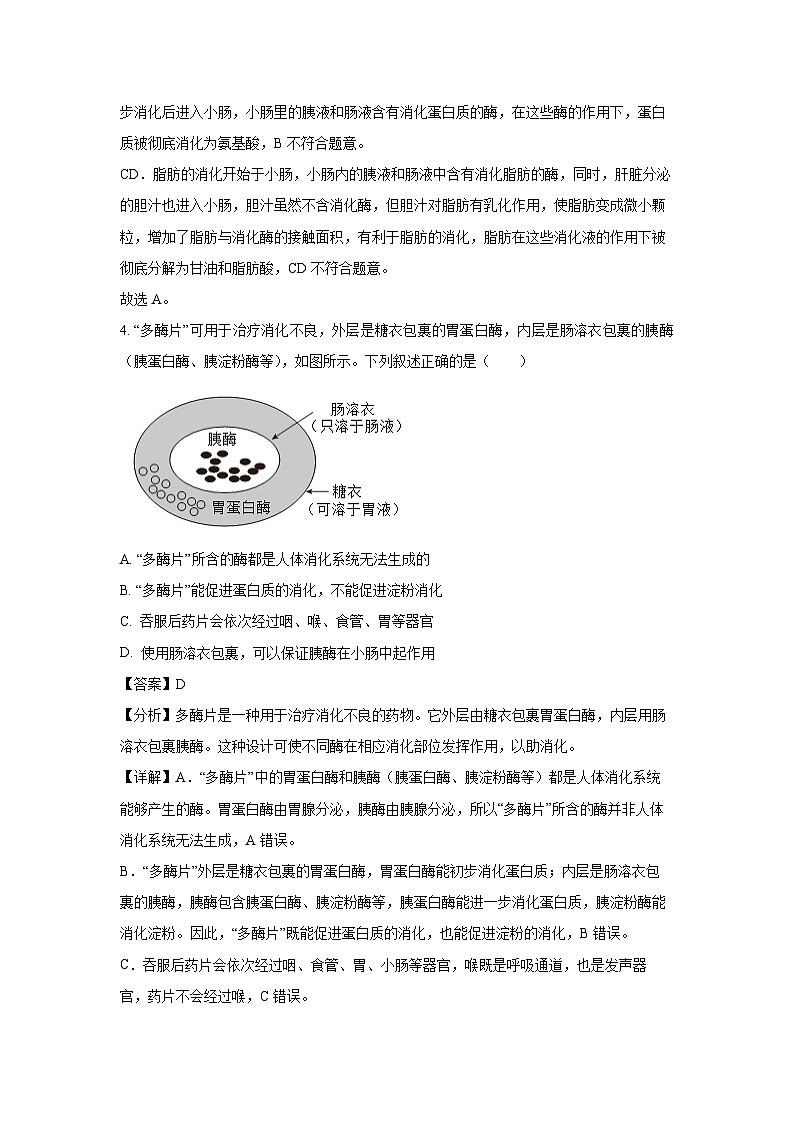 四川省成都市成华区2024-2025学年七年级下学期期末生物试卷（解析版）第3页