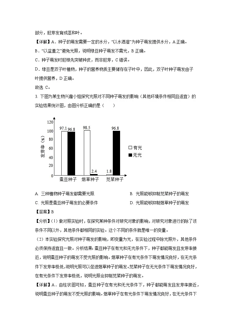 广东省广州市增城区2024-2025学年七年级下学期期末生物试卷（解析版）第2页