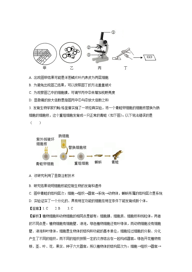 2025年山东省临沂市沂水县八年级模拟生物试卷（解析版）第2页