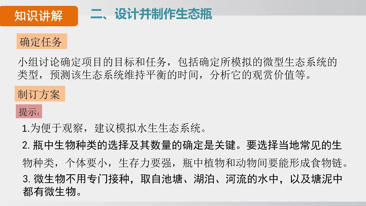 综合实践项目 设计并制作生态瓶（课件）2025-2026学年人教版八年级生物上册第5页