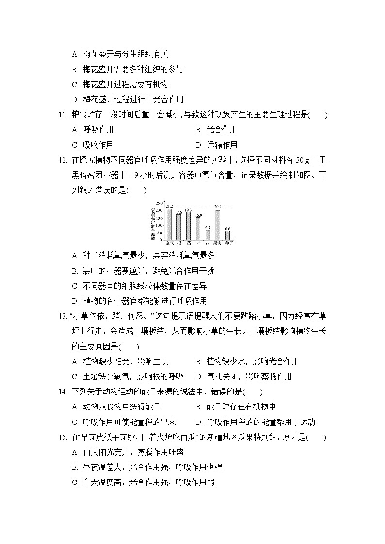 2024-2025学年八年级生物上册 第三单元第三、四、五章  单元测试卷（冀少版）第3页