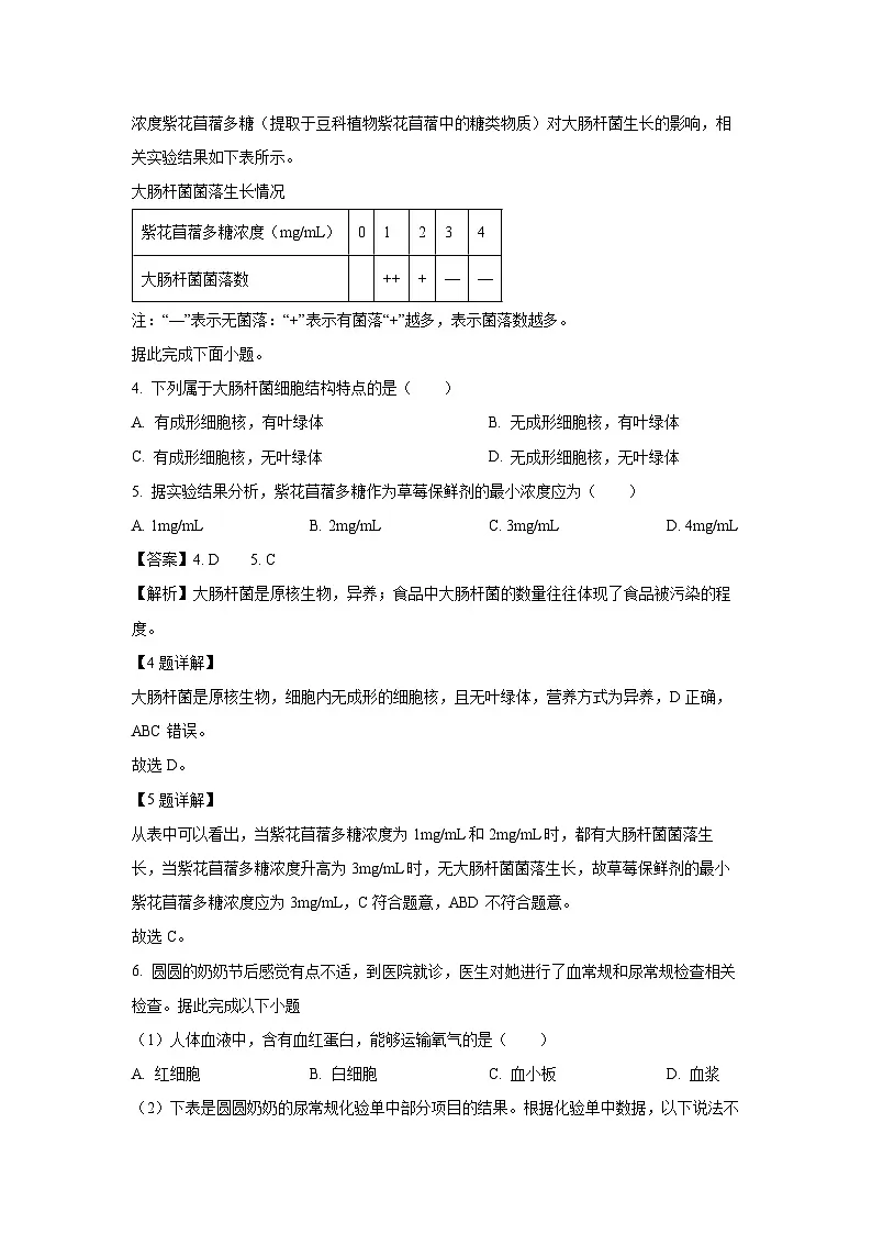 【生物】2025年湖北省黄石市下陆区部分学校中考二模试题（解析版）第3页