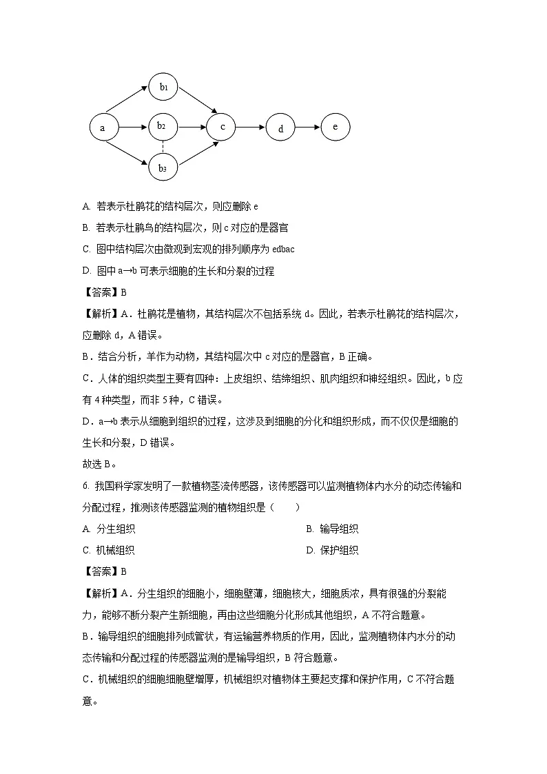 【生物】2025年江苏省盐城市亭湖区八年级中考二模试题（解析版）第3页