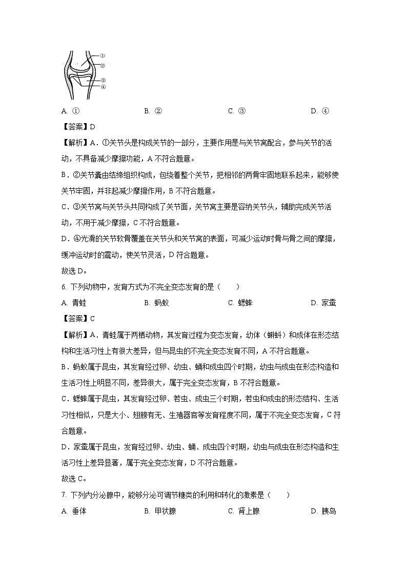 【生物】2025年辽宁省葫芦岛市兴城市八年级中考模拟试题（二）（解析版）第3页