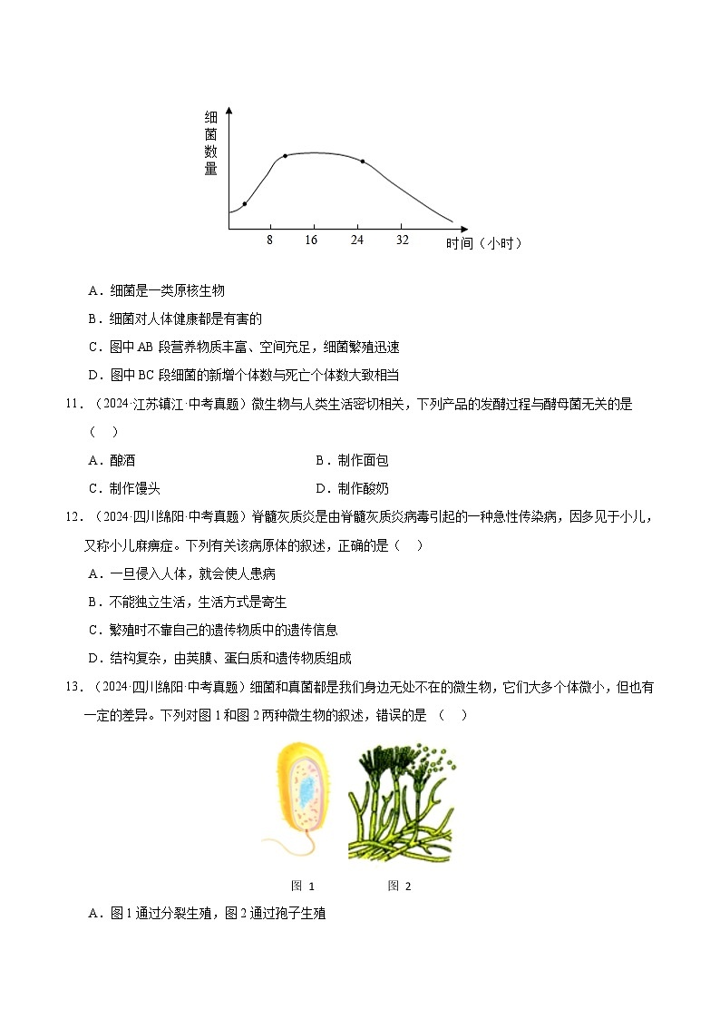 三年（2023-2025）中考生物真题分类汇编：专题09 各种各样的生物（全国通用）（原卷版）第3页