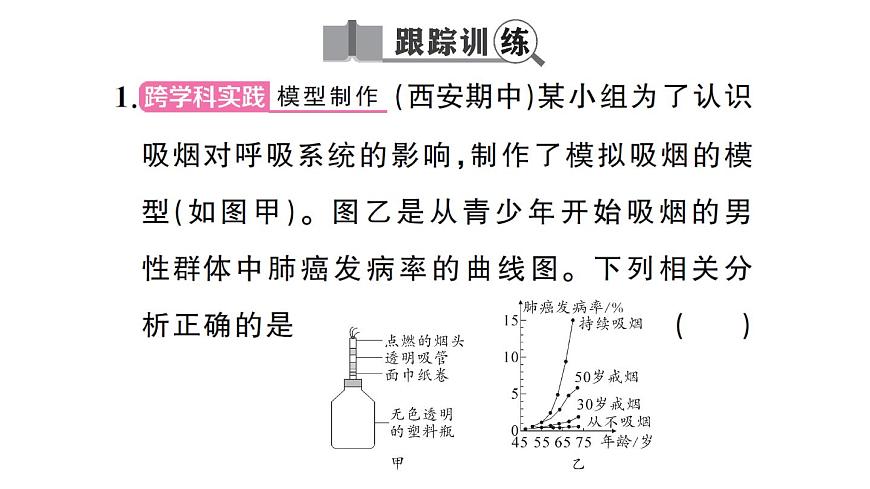 初中生物新人教版八年级上册第四单元第七章综合实践项目 健康生活宣传展演作业课件（含答案）（2025秋）第3页