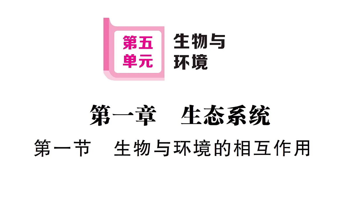 初中生物新人教版八年级上册第五单元第一章第一节 生物与环境的相互作用作业课件（含答案）（2025秋）第1页