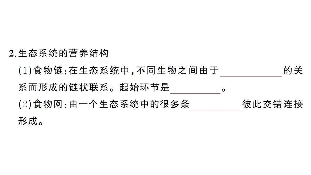初中生物新人教版八年级上册第五单元第一章第二节 生态系统的结构和功能作业课件（含答案）（2025秋）第3页