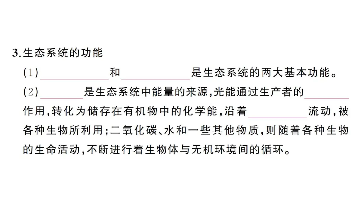 初中生物新人教版八年级上册第五单元第一章第二节 生态系统的结构和功能作业课件（含答案）（2025秋）第4页