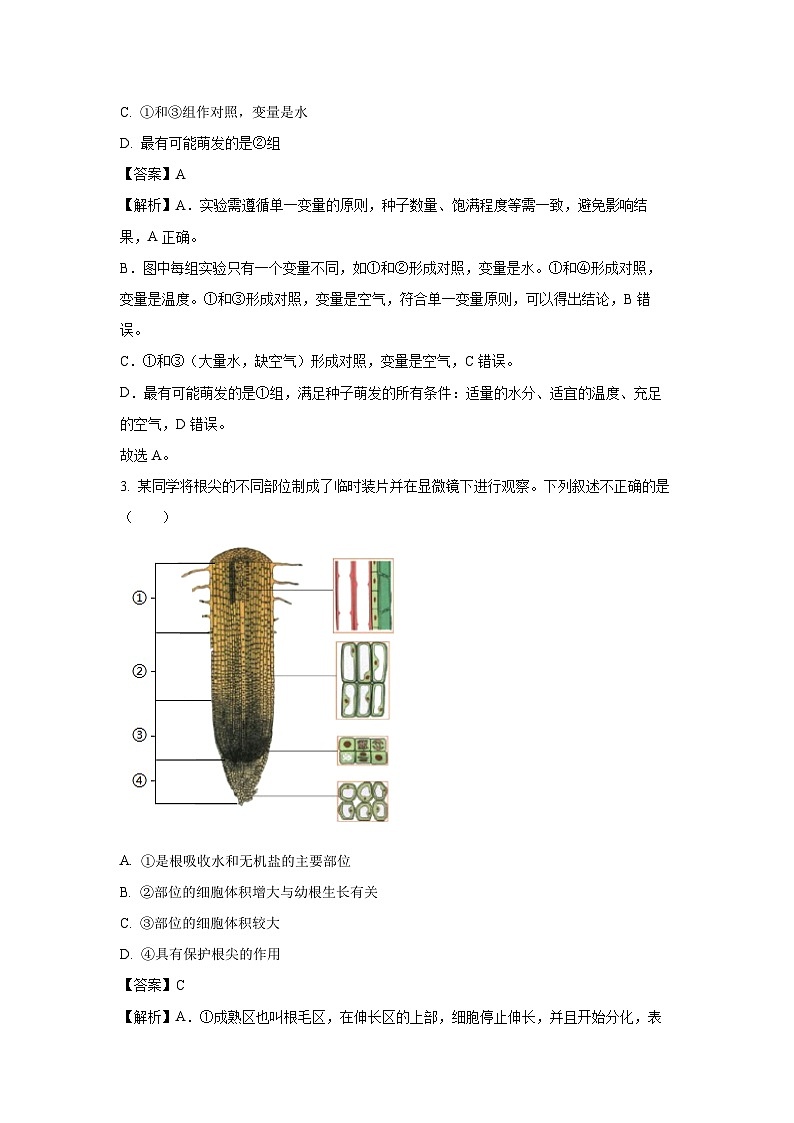 云南省曲靖市2024--2025学年七年级下学期期末生物试卷（解析版）第2页