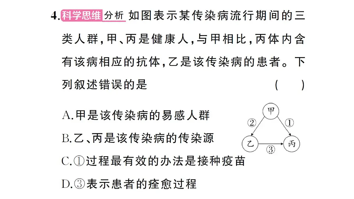 初中生物新人教版八年级上册第四单元第七章聚焦课标·章末冲刺作业课件（含答案）（2025秋）第8页