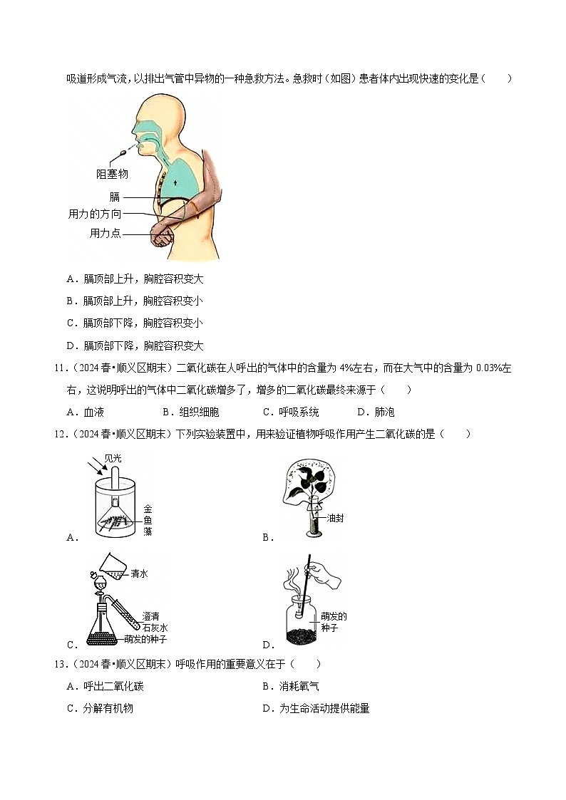 2025-2026学年上学期北京初中生物八年级开学模拟卷1第3页