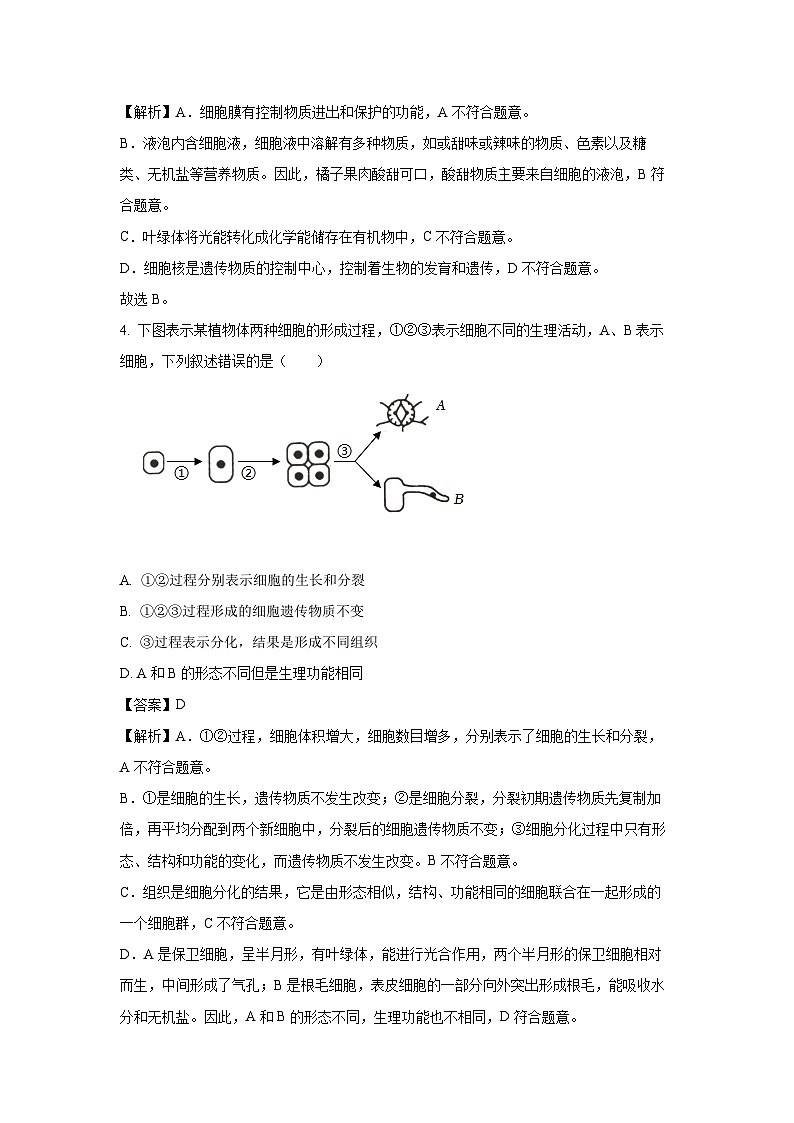 2025年宁夏中卫市中宁县八年级中考模拟生物试卷（解析版）第2页