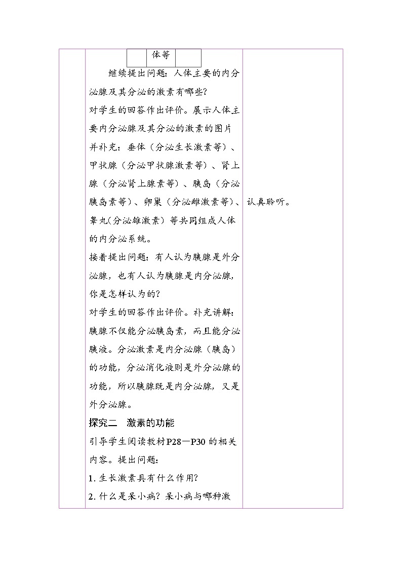 4.6.4 激素调节（教案）2025-2026学年人教版八年级生物上册第3页