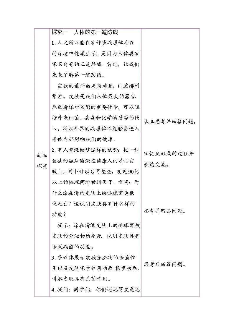 4.7.2.1 人体的三道防线（第1课时）（教案）2025-2026学年人教版八年级生物上册第2页