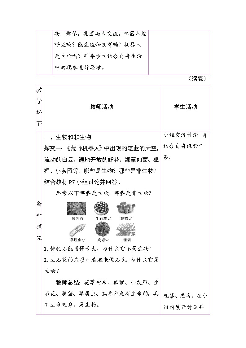 1.1.2 生物的特征（教案）2025-2026学年人教版七年级生物上册第2页
